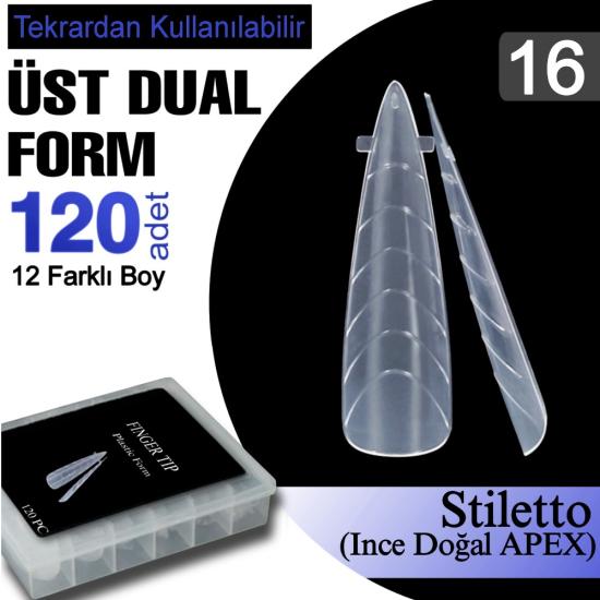 TIRNAK DUAL ÜST FORM (KALIP) NO: 16 STİLETTO DOĞAL 