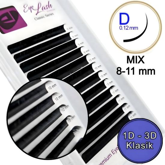 D KIVRIM İPEK KİRPİK 0,12mm (KLASİK) 8-11mm mix SİYAH 