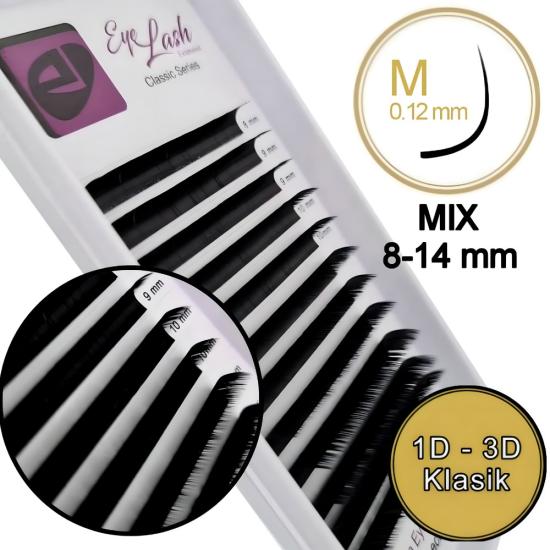 M KIVRIM İPEK KİRPİK 0,12mm (KLASİK) 8-14mm mix SİYAH 