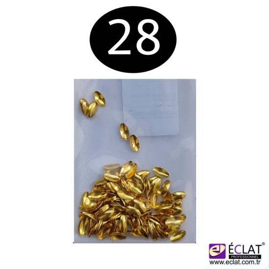 Altın Renkli Metal Taşlar Oval şekli No: 28