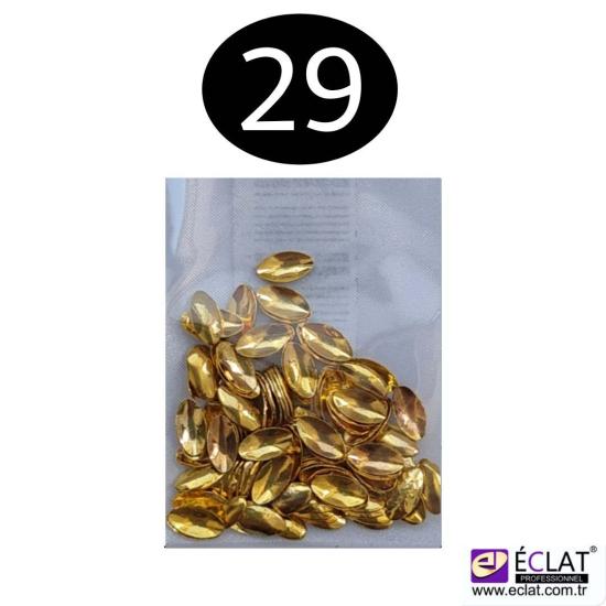 Altın Renkli Metal Taşlar Oval şekli No: 29