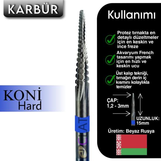 FREZE MAKİNE TÖRPÜ UCU İNCE KONİ KARBÜR (MAVİ)