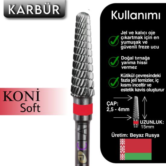 FREZE MAKİNE TÖRPÜ UCU KONİ ŞEKLİ KARBÜR (KIRMIZI)