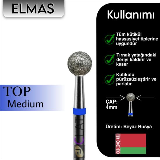 FREZE MAKİNE TÖRPÜ UCU TOP 4 mm (MAVİ)