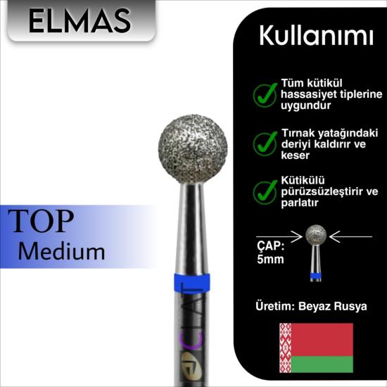 FREZE MAKİNE TÖRPÜ UCU TOP 5 mm (MAVİ)