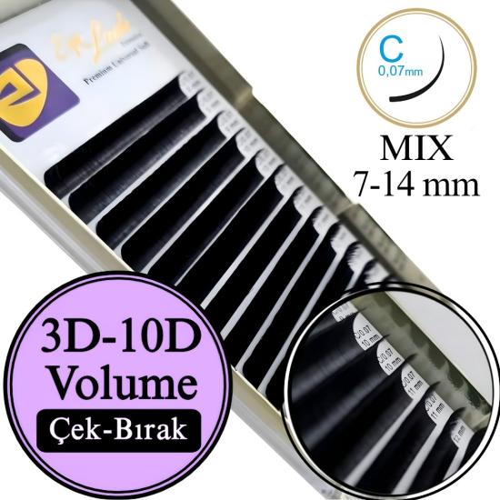 C KIVRIM İPEK KİRPİK 0,07mm (ÇEK BIRAK) 7-14mm mix SİYAH 