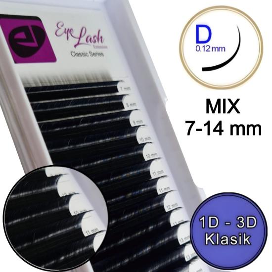 D KIVRIM İPEK KİRPİK 0,12 mm (KLASİK) 7-14 mm mix 