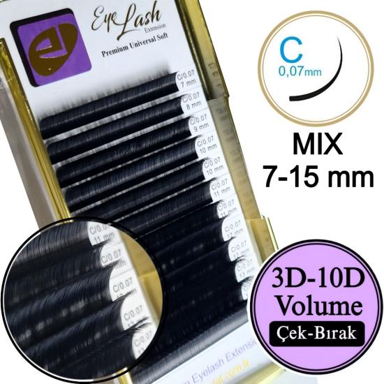 C KIVRIM  KİRPİK 0,07 mm (ÇEK BIRAK) 7 - 15 mm mix 