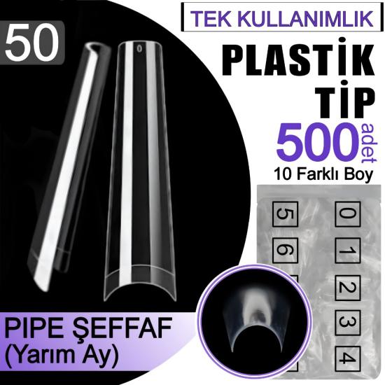 PIPE KÜT ŞEFFAF PLASTİK TİP (YARIM AY) 500 adet