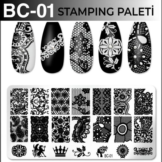 Tırnak Damga Stamping Desen Plaka Metal  BC01