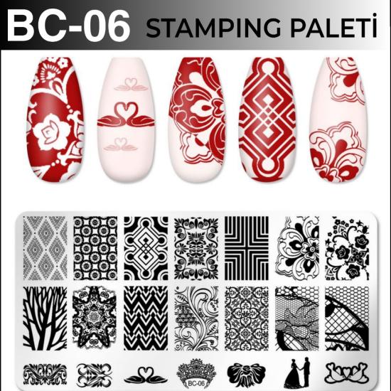 Tırnak Damga Stamping Desen Plaka Metal  BC06